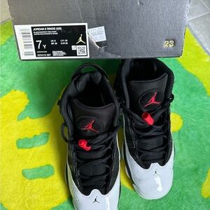 Jordan 6 Rings Black and White with Red Accents